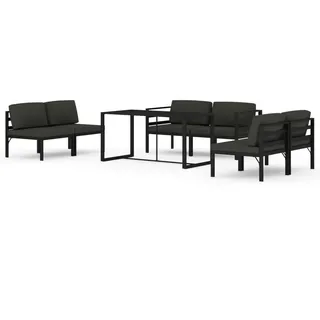 vidaXL 7-tlg. Garten-Lounge-Set mit Kissen Aluminium Anthrazit