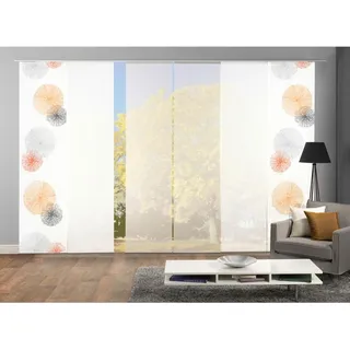 Flächenvorhang Rawlins, 6-Tlg. , Orange , Textil , Abstraktes , 60x245 cm , Seidenoptik, mit Paneelwagen, mit Metallabschlussleisten, mit Beschwerungsstab , Heimtextilien, Vorhänge, Flächenvorhänge