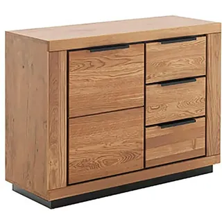 Kommode MCA LIVING "Greno Kommode I", beige (naturfarben), B:107cm H:80cm T:40cm, Holzwerkstoff, Massivholz, Sideboards, Kommode, durchgehende Lamelle