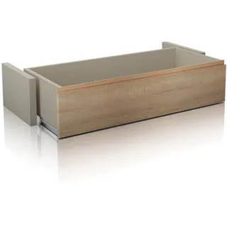 duehome | Abnehmbare Vorderschublade, Schublade für Bettkasten, Finish in Cambria, Maße: 122 cm (L) x 27,5 cm (H) x 47,5 cm (T)