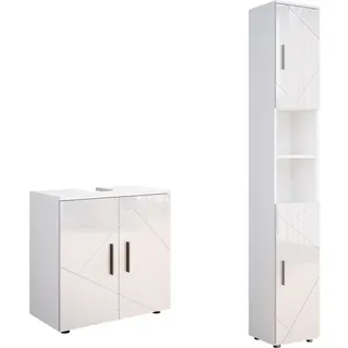 Vicco Irma 2-tlg. Weiß Hochglanz