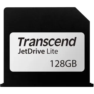 Transcend 128 GB JetDrive Lite extra Speicher-Erweiterungskarte für MacBook Air 13''; angepasst und abschließend mit dem Karten-Slot (Generation Ende 2010-2017), TS128GJDL130, schwarz / silberfarben