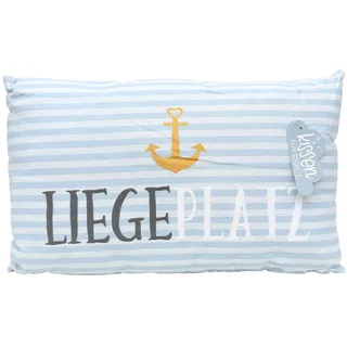 Dekohelden24 Meer Kissen 40 x 13 cm Blau