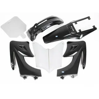 HMParts Dirt Bike Pit Bike Verkleidung SET 125 -150 ccm Schwarz Typ 2