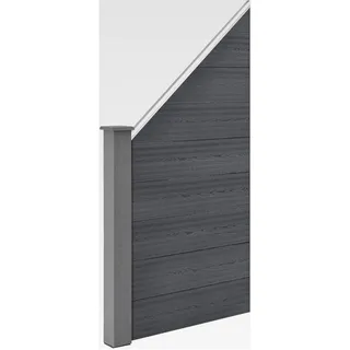 WPC Gartenzaun Segovia Schrägelement 180 x 96 cm Sichtschutz Grau - Grau