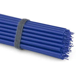 NKlaus 50x Stabkerzen Blau 16 cm Dünne Kerzen rußfrei & tropffrei Lange Brenndauer Paraffinwachskerzen für Dekoration & Feier 36112