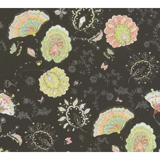 A.S. Création Tapete Blumen Schwarz Bunt - Livingwalls House of Turnowsky 388992 - Vliestapete Muster - 10,05m x 0,53m - Made in Germany
