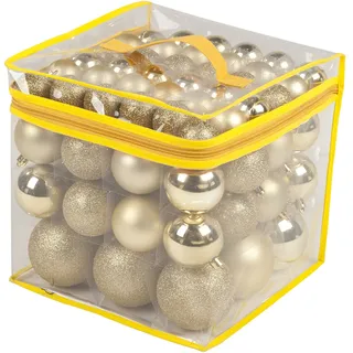 Christmas Gifts 871125249033 Weihnachtskugeln, Plastik, Gold, 8 x 8 x 8 cm