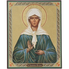 NKlaus Heilige Matrona Holz Ikone 15x18cm christlich orthodox 11409