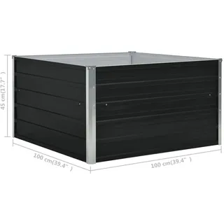 vidaXL Hochbeet 100 x 100 x 45 cm Anthrazit