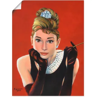 Artland Poster »Audrey Hepburn Porträt« Stars 1 Stk. tlg. ohne Rahmen, rot