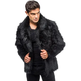 Chaks - Pelzmantel für Erwachsene, kurze Felljacke aus Kunstfell, für Karneval, Festival, Party Fashion