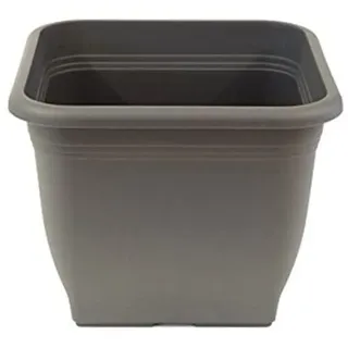 greemotion Pflanzkübel Pia Anthrazit-Grau - Blumentopf 33x33cm - 14,5L Blumenkübel eckig - Übertopf UV-beständiger Kunststoff - Pflanztopf frostsicher - Pflanzgefäß mit Bodenlöchern - Pflanzen-Zubehör