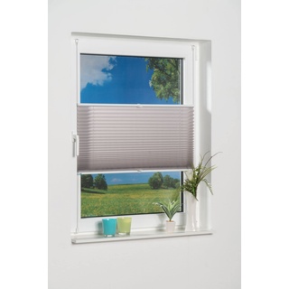 K-home Klemmfix-Plissee, Grau, 70cm x 130cm (B x L)