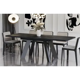 endo-moebel Esstisch Como 130cm - 210cm Synchronauszug ausziehbar Küchentisch Beton dunkel