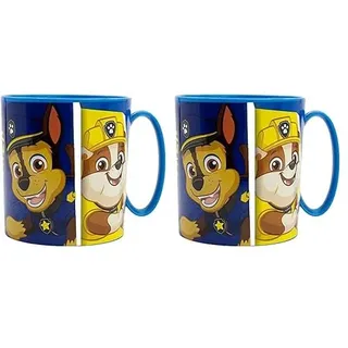 390 ML BPA FREIER PLASTIKBECHER MIKROWELLENGEEIGNET | PAW PATROL PUP POWER, Bunt (Packung mit 2)