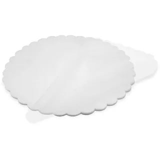 Decoraparty 50 runde Schleier in Blumenform, Durchmesser 24 cm, für Konfekt, aus Organza zum Basteln, Taufe, Hochzeit, Kommunion, Zeremonie, Weiß, Einheitsgröße