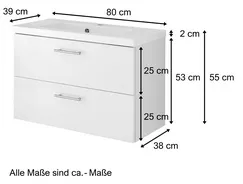 Bild von MÖBEL Waschtisch »Porta«, BxHxT: 80 x 54 x 39 cm - weiss