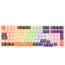 Rii Mechanische Tastatur Gaming Keyboard, Gaming Tastatur Kabel mit QWERTZ, Tastatur Mechanisch mit Blaue Schalter, Keyboard Gaming Tastatur 75 Prozent, 10 Rainbow LED Beleuchtete (Kabel Verbindung)