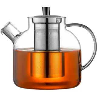 Ehugos Glas Teekanne, 1500ml Kochfeld Safe Tee Wasserkocher mit Infuser Borosilikatglas Wasser Krug Klare Teekanne für lose Blatt Tee, heißes/eisiges Wasser, Saft Getränk