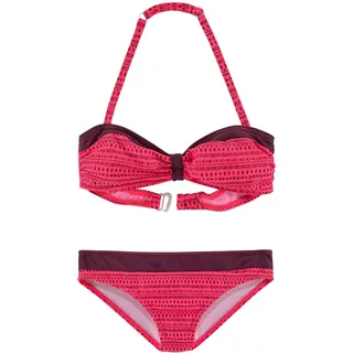 Buffalo Bandeau-Bikini Set, mit Kontrasteinsätzen, pink