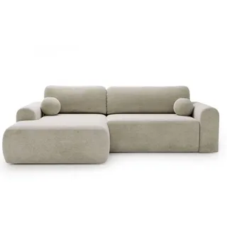 Graingold Ecksofa Savana Ecru Links , Textil , Kiefer , Ottomane links,L-Form , 257x177 cm , Oeko-Tex®, Reach, Hergestellt in Europa, Handmade in Europe, Made in EU, Real Wood , Wohnzimmer, Sofas & Couches, Wohnlandschaften, Ecksofas