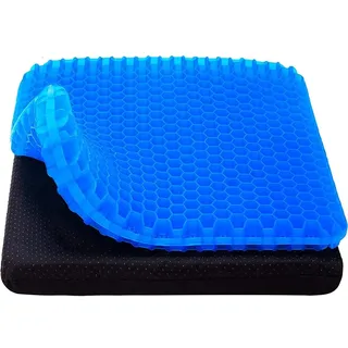 HERZBERG Blaues Gel-Sitzkissen 40 x 40 cm Blau