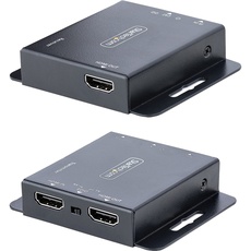 Bild StarTech.com HDMI Ethernet Extender über CAT6/CAT5, 4K 30Hz/40 m oder 1080p/70 m, HDMI over Ethernet/IP Extender, HDMI Lan Transmitter und Receiver Kit, HDMI Verlängerung, IR (EXTEND-HDMI-4K40C6P1)