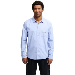 Langarmhemd QUIKSILVER "Diamond Chambray", Herren, Gr. XS, US-Größen, blau (ashley blau), Obermaterial: 100% Baumwolle., Hemden Langarmhemd
