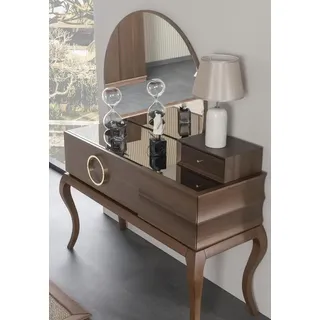 Schminktisch Kommode Verspiegelt Kosmetiktisch Frisierkommode mit Spiegel - Braun