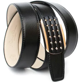 Ledergürtel ANTHONI CROWN, Damen, Gr. 100, schwarz, Leder, unifarben, Gürtel Ledergürtel, mit Fashion-Koppelschließe in Bicolor-Optik