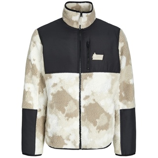 JACK & JONES Men's JCOHUNTER Teddy Jacket Teddyjacke, Moonbeam/AOP:Camo, L