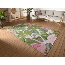 Bild von Tropical Flamingo«, In-& Outdoor, Teppich, Wetterfest, Balkon, Garten, Wohnzimmer, Floral, bunt