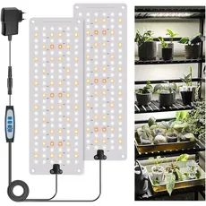 Garpsen Pflanzenlampe, 276 LEDs Vollspektrum-Pflanzenlicht mit Auto Timer 6/12/16H, 3 Farbmodi & 5 dimmbare Stufen, 22W Grow Lampe Panel für Pflanzen Sämling Veg und Bloom (2Panels)