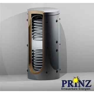 Pufferspeicher 800 Liter mit 2 Wärmetauschern für Solar und Isolierung - Grau