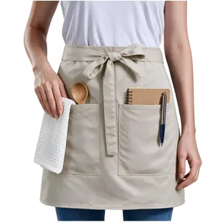 Nanxson Unisex Kellnerschürze Arbeitsschürze Kochschürze Taille Schürze | Damen Herren kurz Bistroschürze, halb Küchenschürze mit 2 Taschen für Küche, Restaurant, Café, Bar