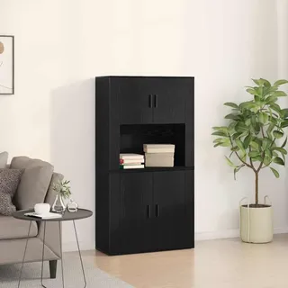 vidaXL Highboard Schwarz Eichen-Optik 80 x 33 x 150 cm Holzwerkstoff - Schwarz