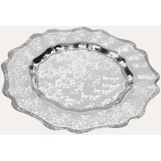 KEYHOMESTORE | Set mit 6 silbernen Tischsets aus Glas, Ø 33,5 cm - Silber