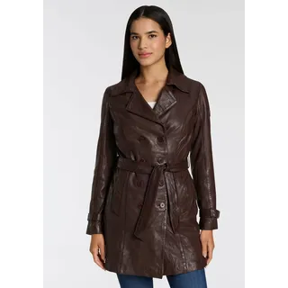 Mauritius Ledermantel »GWTaresa« mit Bindegürtel, 2 Leder-Trenchcoat mit Bindegürtel, braun