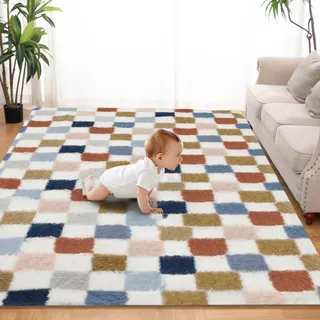Puremy Teppich Flur Läufer Flauschiger Hochflor, 80x150cm, Bunt