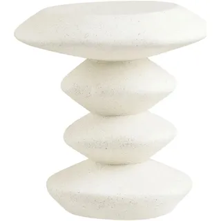 Beistelltisch , Weiß , Stein , Betonoptik , organisch , kugelförmig , 36x45.5x36 cm , Wohnzimmer, Wohnzimmertische, Beistelltische, Beistelltische rund