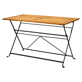 Klappbarer Gartentisch, Esstisch, Couchtisch, Balkontisch, Balkonmöbel Kleiner Balkon, Balkon Tisch, Beistelltisch, 120x70x74 cm Massivholz Akazie