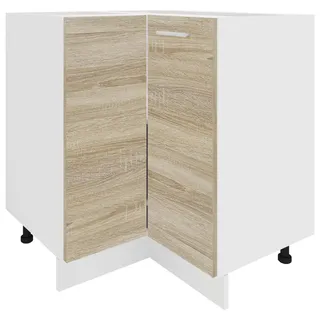 VCM Eckschrank Weiß 76 x 76 x 82 cm