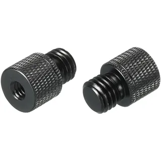 sourcing map 2Pack Mikrofonständer Adapter 1/4 Buchse x M12 Stecker Kamera Schraube Schwarz