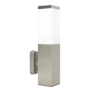 Eckige Außenlampe Edelstahl IP44 Blendarm E27 Modern BETULA Wandleuchte Haus