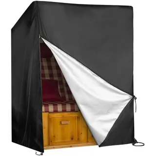 YISSVIC Strandkorb Schutzhülle Winterfest mit verstellbaren Kordelzügen Winddicht und UV Beständig 420D Oxford-Gewebe 135x105x174/140cm