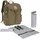 Baby Wickelrucksack mit Wickelunterlage, Kinderwagenbefestigung, Flaschenwärmer wasserabweisend nachhaltig produziert/Outdoor Backpack, olive