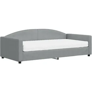 vidaXL Tagesbett mit Matratze Hellgrau 100x200 cm Stoff - Grau