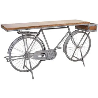 Wanderlust Konsole aus Holz und Metall 198X50X94 cm , Silberfarben , 198x94x50 cm , Wohnzimmer, Wohnzimmertische, Konsolentische