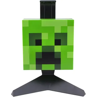 Minecraft Creeper Kopfhörerständer - Offiziell lizenziertes Merchandise, Beleuchtung mit 2 Modi, USB-betriebener Gamer-Headset-Ständer, 23,7 cm